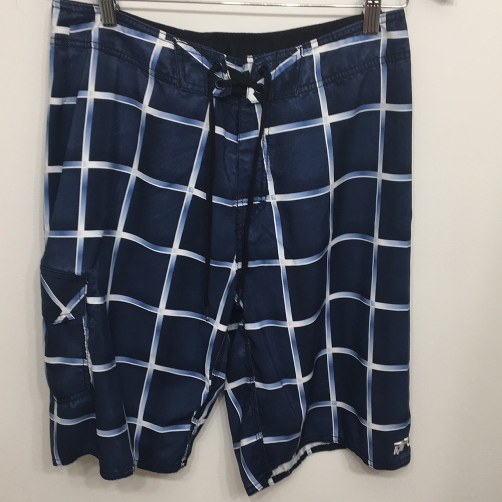 Rip Curl Blue White Print Shorts Size 32